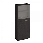 KST1.7 Шкаф высокий широкий(2 средние двери ЛДСП,2 низкие двери стекло) (800х430х2060)