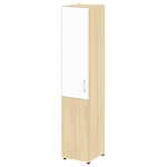 LTSU1.2R R/L white Шкаф высокий узкий (стекло лакобель белое в раме) (400х450х1987)