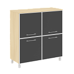 LTSD1.2R black Шкаф  четырехсекционный (стекло в раме лакобель черное) (1094х450х1168)