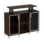 801-512 шкаф для документов, две стеклянные двери в алюминиевой рамке + ниши (142.7х45х116.4)