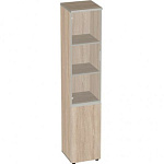 V2.6+4.0.1L/R+4.3.1L/R+фурнитура Шкаф для документов узкий со стеклом Bella Vita  39.1x38.7x198