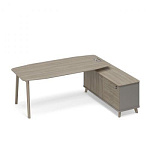 ТМ В2 105 Стол комбинированный левый с тумбой малой (тип 1) WOOD 205.8x104.2x75.6