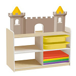 РК Тумба для игрушек и пособий 7 двусторонняя на цоколе с 4-мя контейнерами и матами 890х600х1000мм