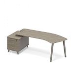 ТМ М1 131 Стол руководителя левый эргономичный на тумбе малой тип 5 245.8x100x75.6