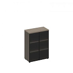 РС 305 Шкаф для документов средний со стеклянными дверями  (91x46x121)