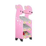 РК Стеллажная наклонная система хранения 35/4 с декорацией розовая (серия Оленёнок)