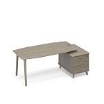ТМ В2 116 Стoл руководителя на опорной тумбе правый (тип 3) WOOD 196.4x169.2x75.6
