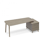 ТМ В2 120 Стол на опорной тумбе малой (тип 3) WOOD 225.8x109.2x75.6 