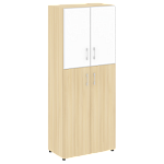 LTST1.7R white Шкаф высокий широкий ( стекло лакобель белое в раме)  (800х450х1197)