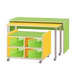 РК608 КОМПЛЕКТ.СТОЛЫ ДЕТСКИЕ НА ПОВОРОТНЫХ КОЛЁСНЫХ ОПОРАХ