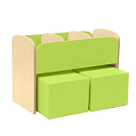 РК Тумба для игрушек и пособий 26 ( с двумя пуфиками) 800х350х600мм