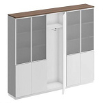 СИ317 Bravo Шкаф комбинированный (док-ты со стеклом-одежда узкий-документы со стеклом)240.4x40x203.4
