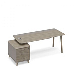 ТМ В2 107 Стол на опорной тумбе малой левый (тип 1) WOOD 225.8x104.2x75.6