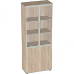 V2.2+4.0+4.4.1*2+ручка*2 Шкаф для документов со стеклом в алюм.раме Bella Vita 77.7x38.7x198