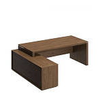 ВЛ138 Стол руководителя левый на опорной тумбе (222x180x76)