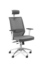 ЮН Aero lux Кресло с подголовником (белый каркас), сетка/ткань