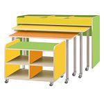 РК650 КОМПЛЕКТ.СТОЛЫ ДЕТСКИЕ НА ПОВОРОТНЫХ КОЛЁСНЫХ ОПОРАХ