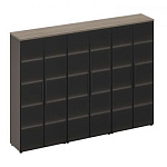 РС 331 Шкаф для документов со стеклянными  высокими дверями (стенка из 3 шкафов) (271x46x198)