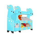 РК Стеллажная наклонная система хранения 31/7 с декорацией бирюзовая (серия Оленёнок)