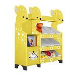 РК Стеллажная наклонная система хранения 34/8 с декорацией жёлтая (серия Оленёнок)