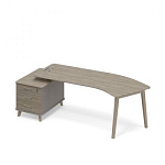 ТМ В2 131 Стол эргономичный левый с малой тумбой (тип 5) WOOD 245.8x100x75.6 