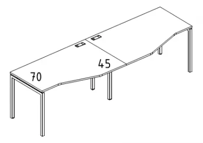 А4 2 061-2 Рабочая станция со столами эргономичными "Техно" м/к DUE (2х120) 240x90x75