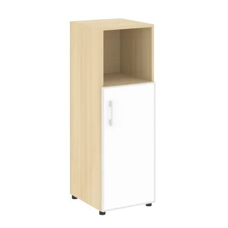 LTSU2.2R R/L white Шкаф средний узкий (стекло лакобель белое в раме) (400х450х1985)