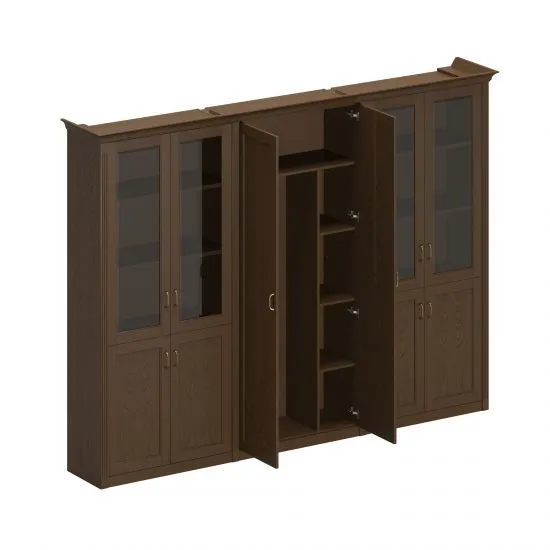 ПС 355 Шкаф комбинированный высокий (для одежды комбин.+2 для док-тов со стекл.)299.4x46.4x218.8