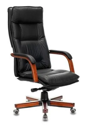 БР T-9927WALNUT Кресло руководителя, кожа/ дерево