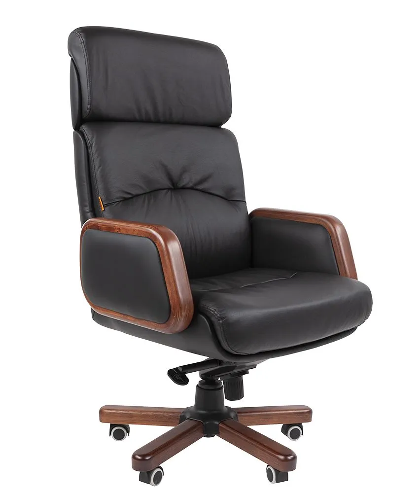 ТП 417 Кресло, нат. кожа /дерево