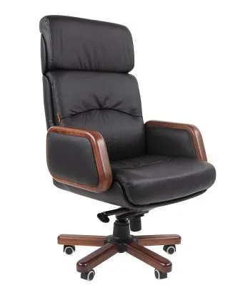 ТП 417 Кресло, нат. кожа /дерево