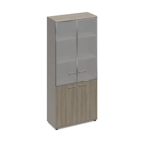 МР 9380 Шкаф со стеклянными дверьми в алюминиевой рамке (топ МДФ) 90.2x40.8x205
