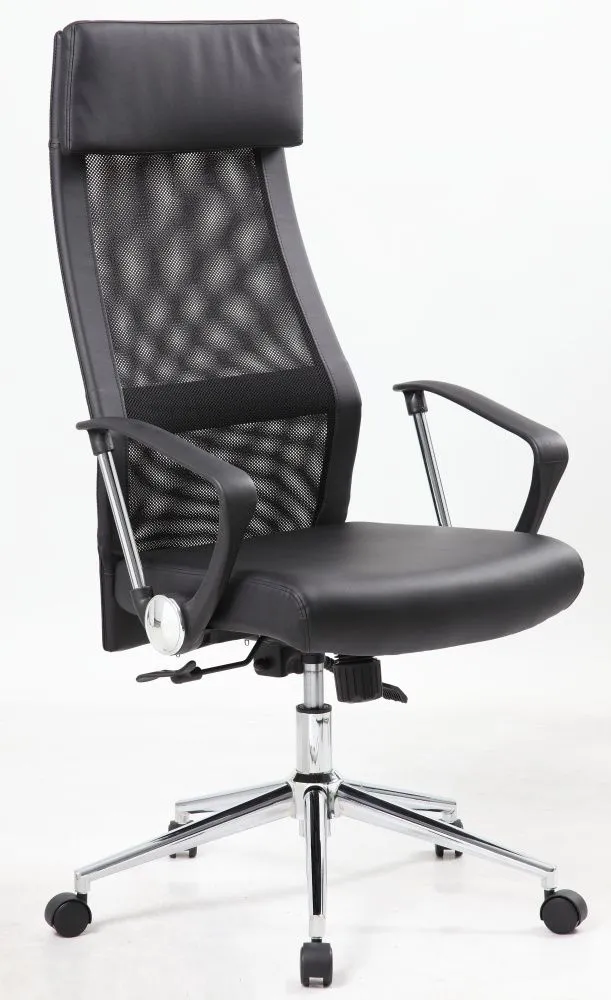 CYM54  Офисное кресло, сетка/экокожа/хром