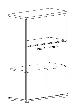 А4 9363 Шкаф средний полузакрытый (78х36.4х119.4)