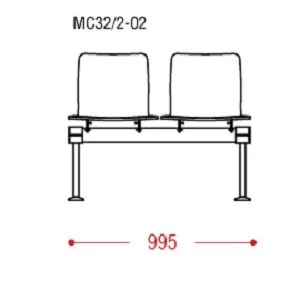 КФ Вектор 32/2 PL двухместная секция 99.5х77х61.5 см