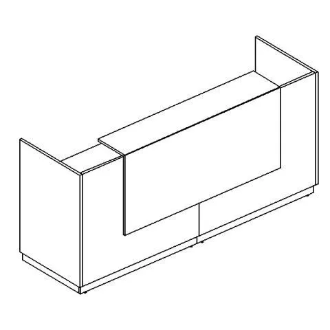 А49836-2 Стойка ресепшн прямая (полка высокая) 245х73х115