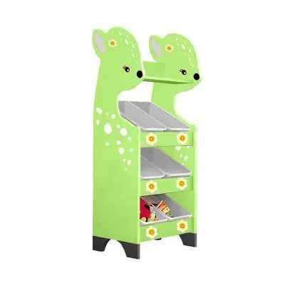 РК Стеллажная наклонная система хранения 33/4 с декорацией лайм (серия Оленёнок)