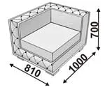 Клифорд Кресельная секция  с правым подлокотником 810*1000*700 Экокожа