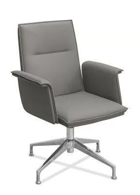 ЮН Лео НХ4 Кресло для посетителя без колес, кожа