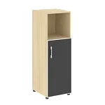 LTSU2.2R R/L black Шкаф средний узкий (стекло лакобель черное в раме) (400х450х1985)