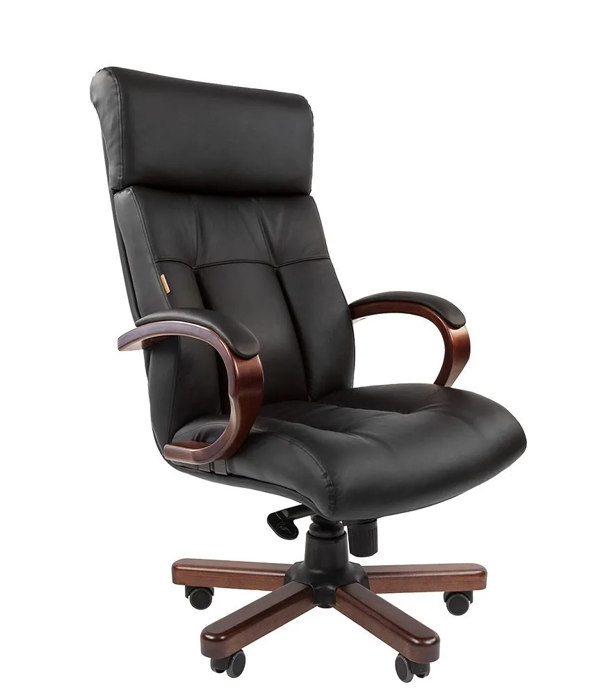 ТП421 Кресло, кожа/дерево