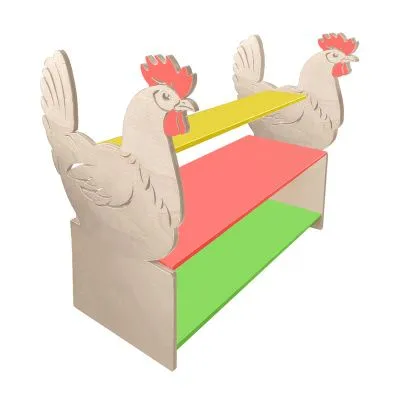 РК Тумба для игрушек и пособий 9 с декором (3 полки) петух 890х600х900мм