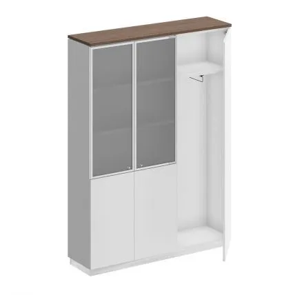 СИ310 Шкаф кобинированный (документы со стеклом-одежда узкий) 150.2x40x203.4
