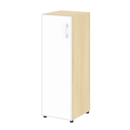 LTSU2.4R R/L white Шкаф средний узкий (стекло лакобель белое в раме) (400х450х1985)