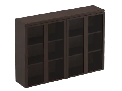 МК323 Шкаф для документов средний со стеклянными дверями (180.4x40.4x127)