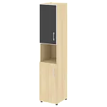 LTSU1.4R R/L Black Шкаф высокий узкий (стекло лакобель черное в раме) (400х450х1987)