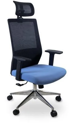 1902A Кресло с подголовником, сетка/ткань, крестовина металл