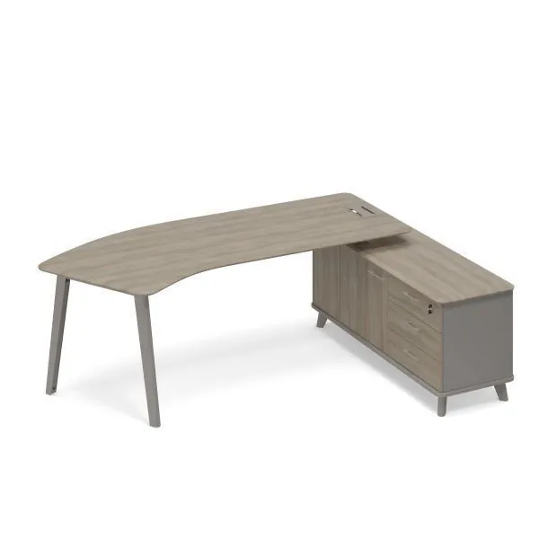 ТМ М1 128  Стoл эргономичный правый на тумбе (тип 5) 236.4x159.2x75.6 (ШхГхВ)