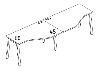 А4 3 055-2 Рабочая станция со столами эргономичными &quot;Техно&quot; м/к TRE (2х160) 320x90x75