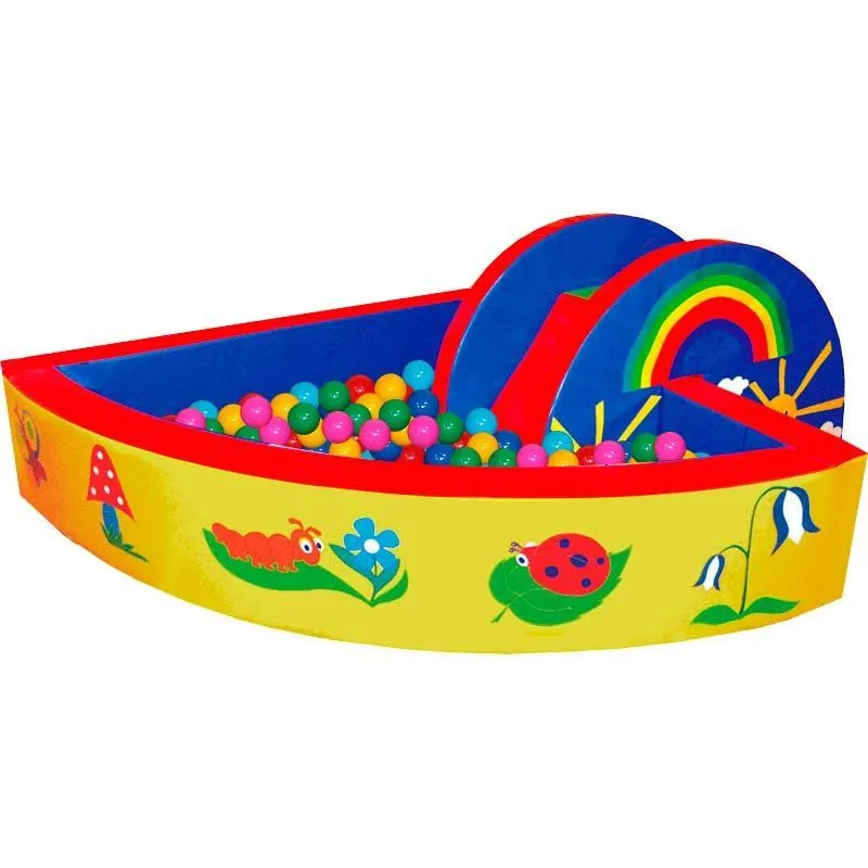 Сухой бассейн "Угловой"с горкой  170 х 170 х 40